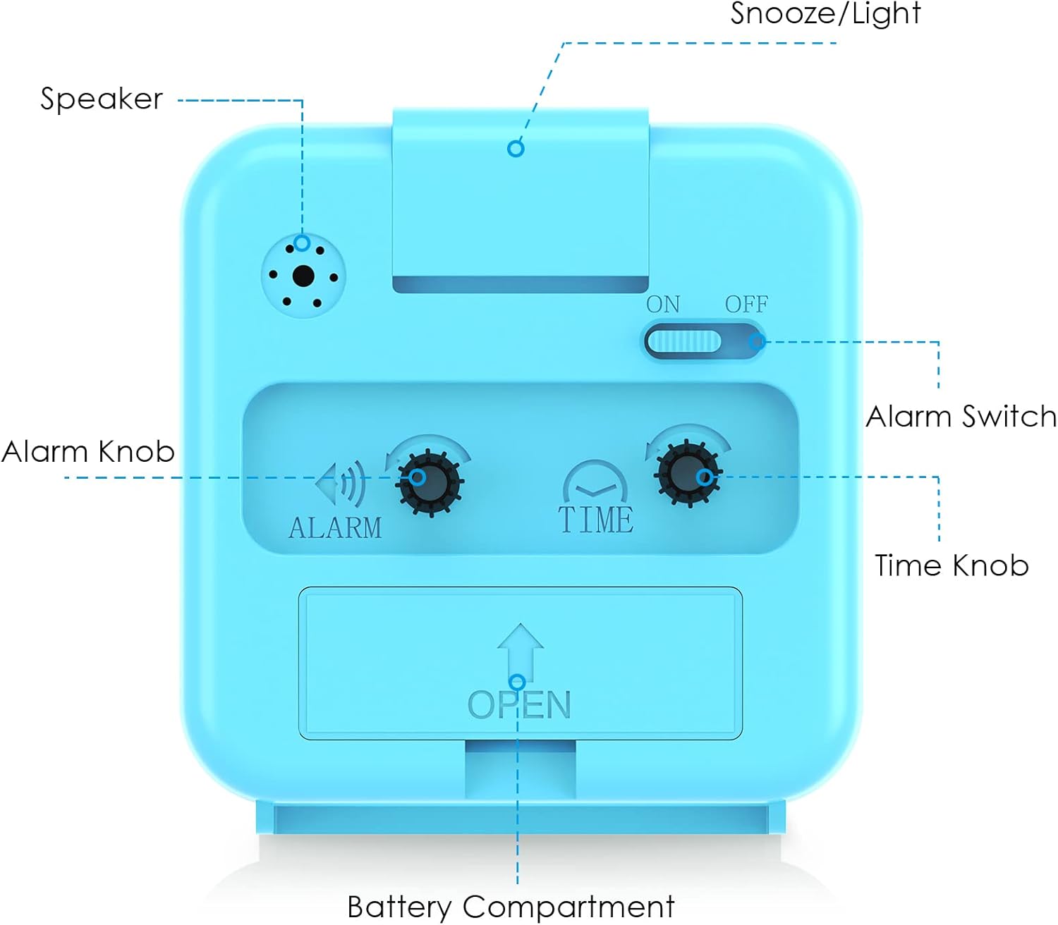 AMIR Analog Alarm Clock with Snooze and Light