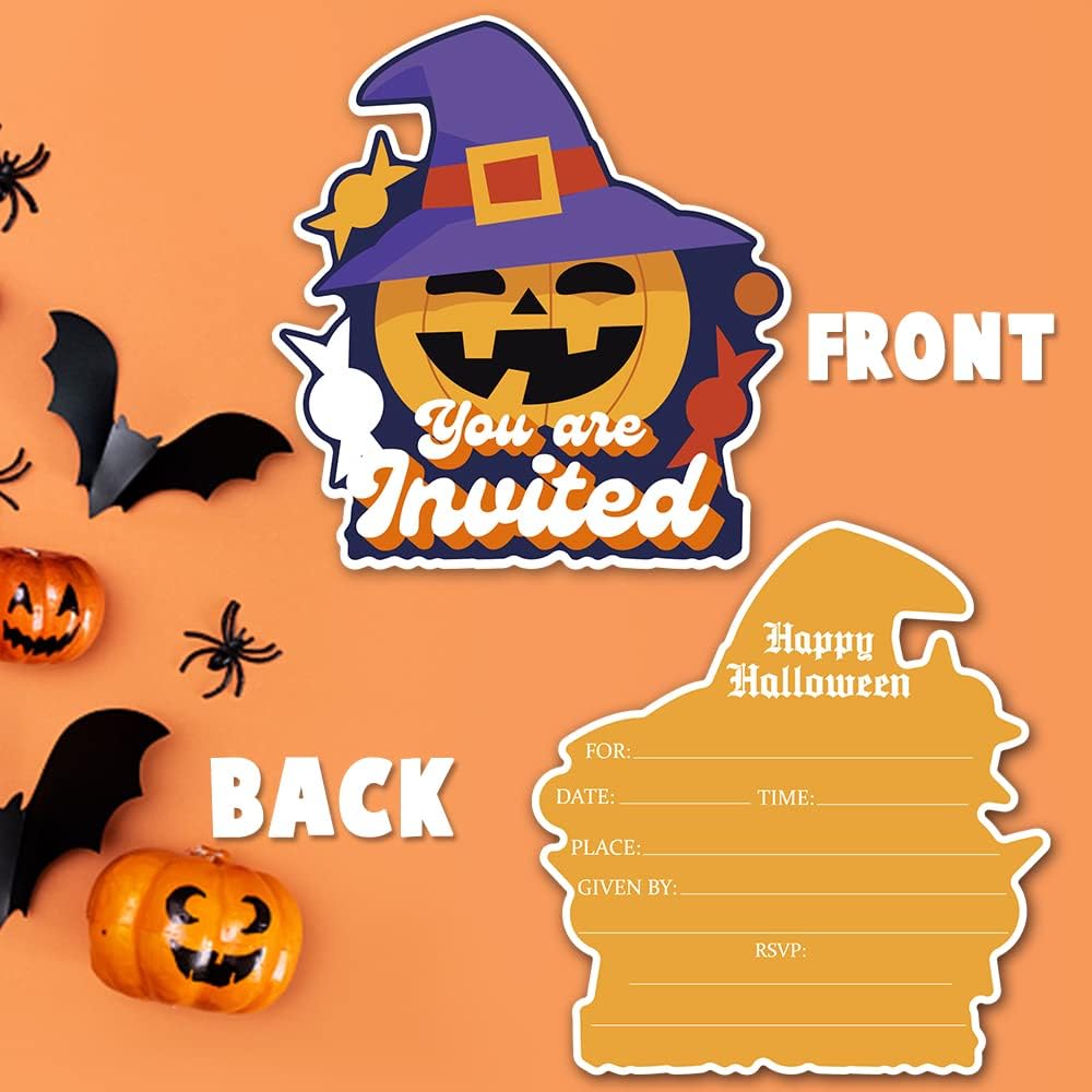 Deluxe Halloween Party Invitations 25 Cards with Envelopes