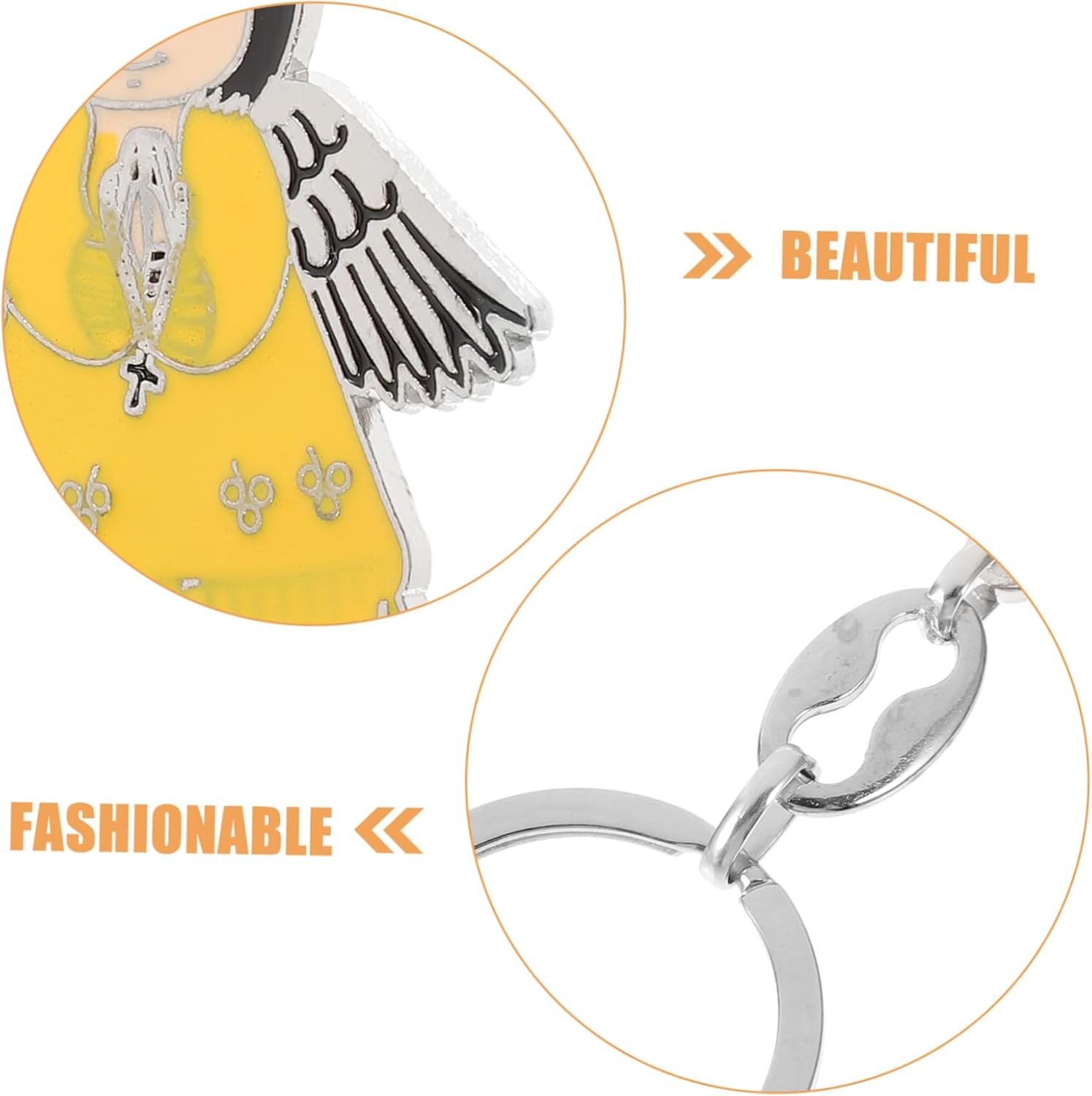 Zerodeko 6pcs Angel Keychain Pendant Keychains for Women