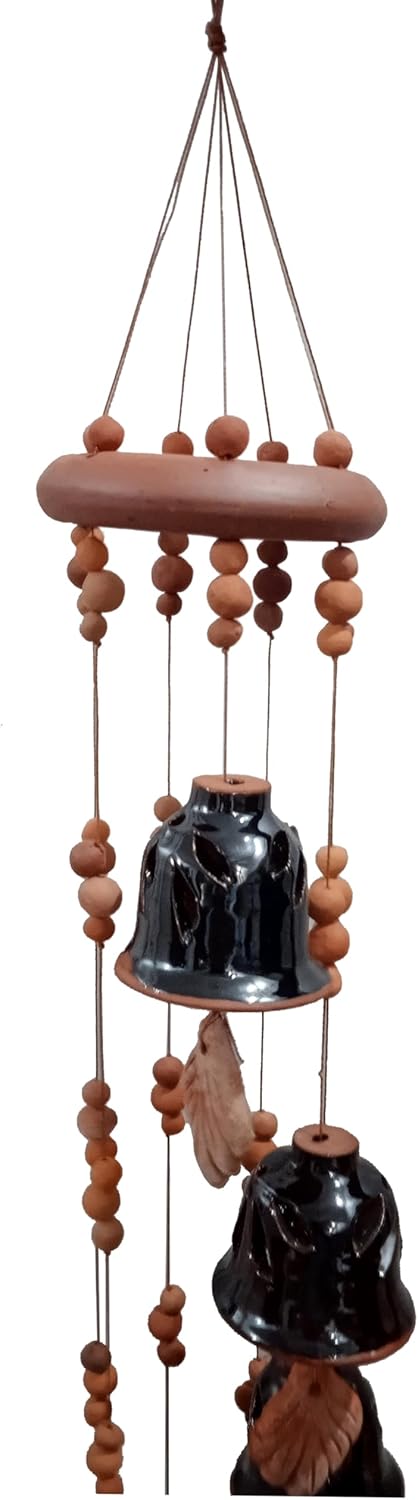 Purpledip Terracotta Wind Chime with 7 Bells