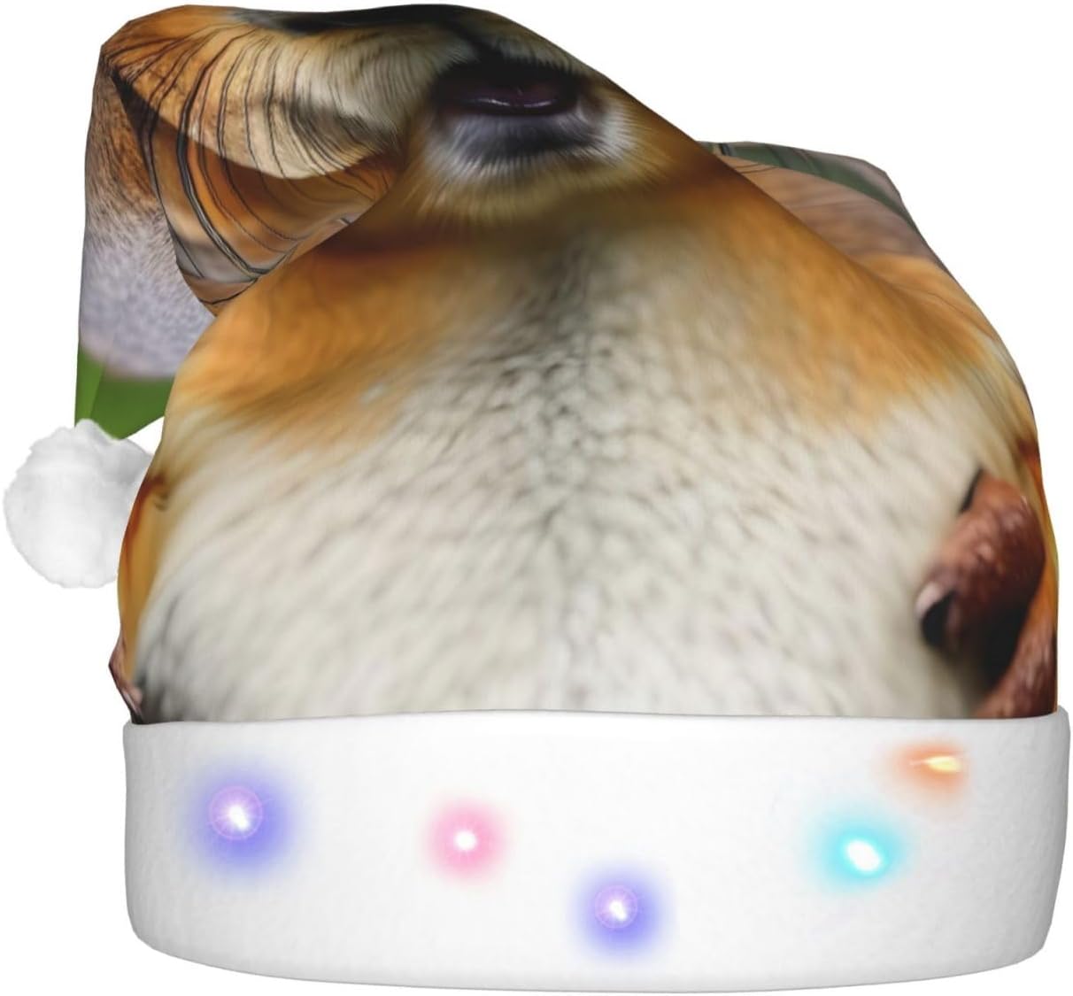Squirrel Animal Print LED Christmas Hat for Adults