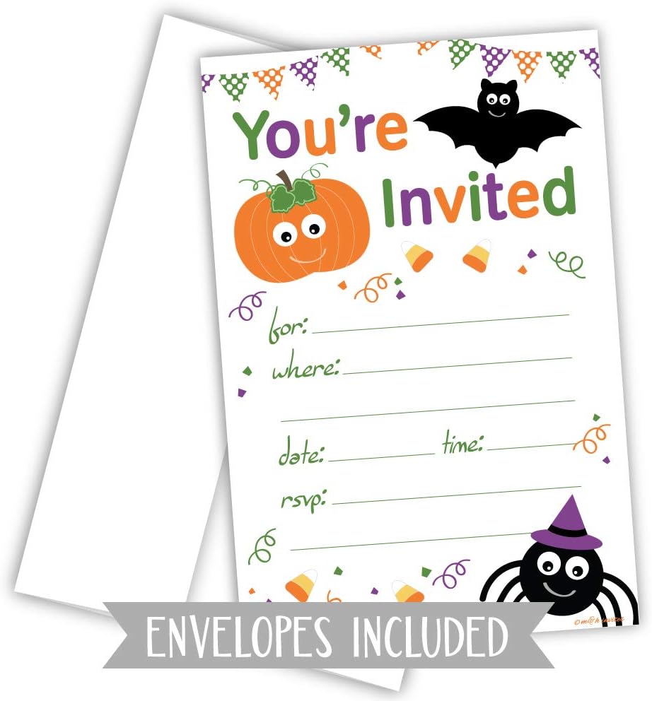 Halloween Child Party Invites 20 Count With Envelopes