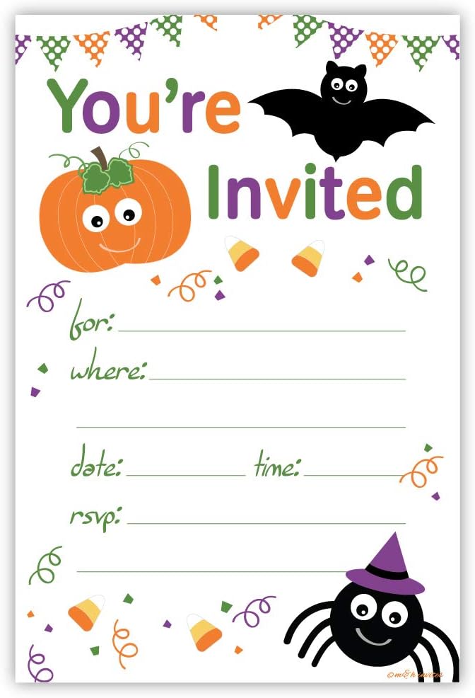 Halloween Child Party Invites 20 Count With Envelopes