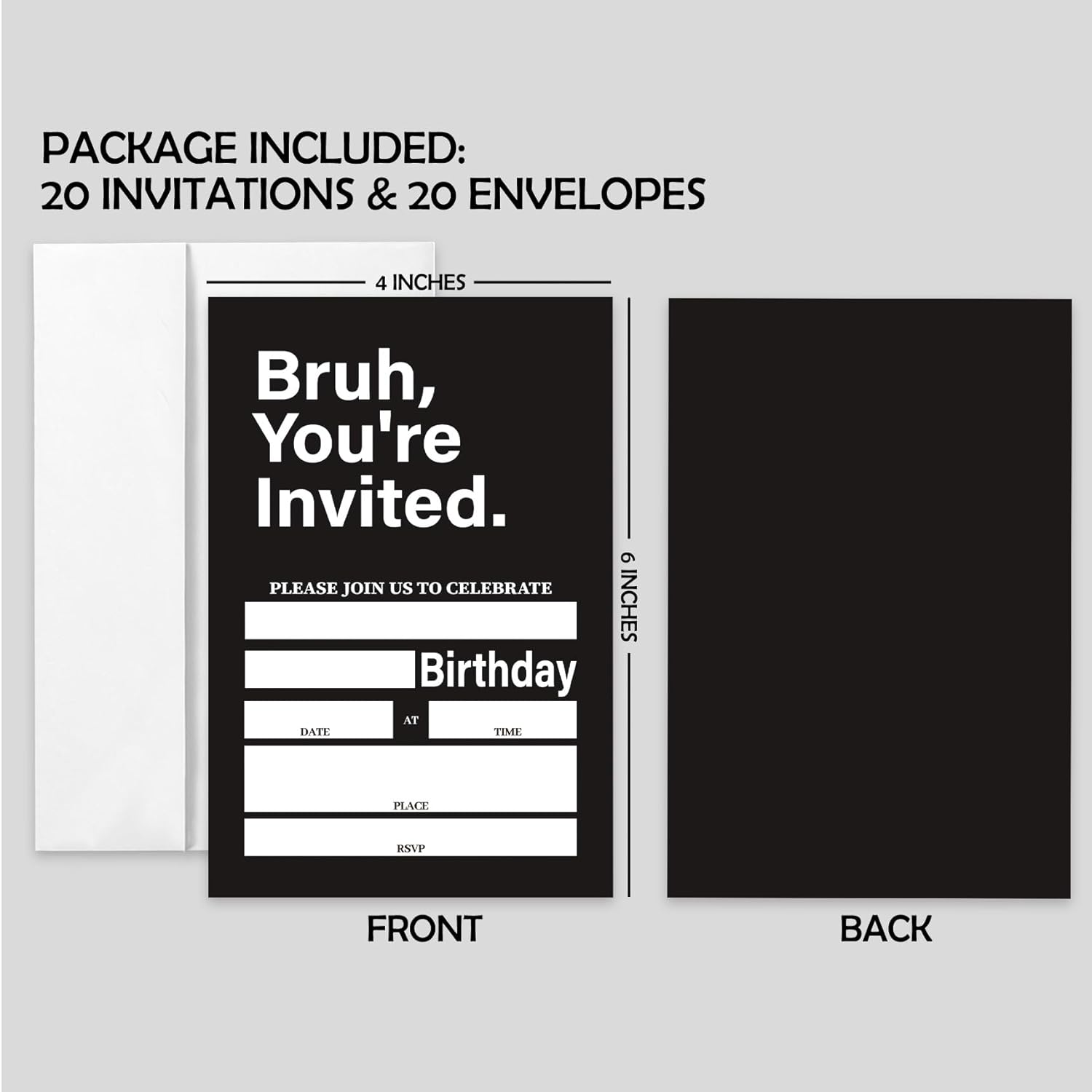 AEHIE 20 Piece Boys Birthday Invitations With Envelopes