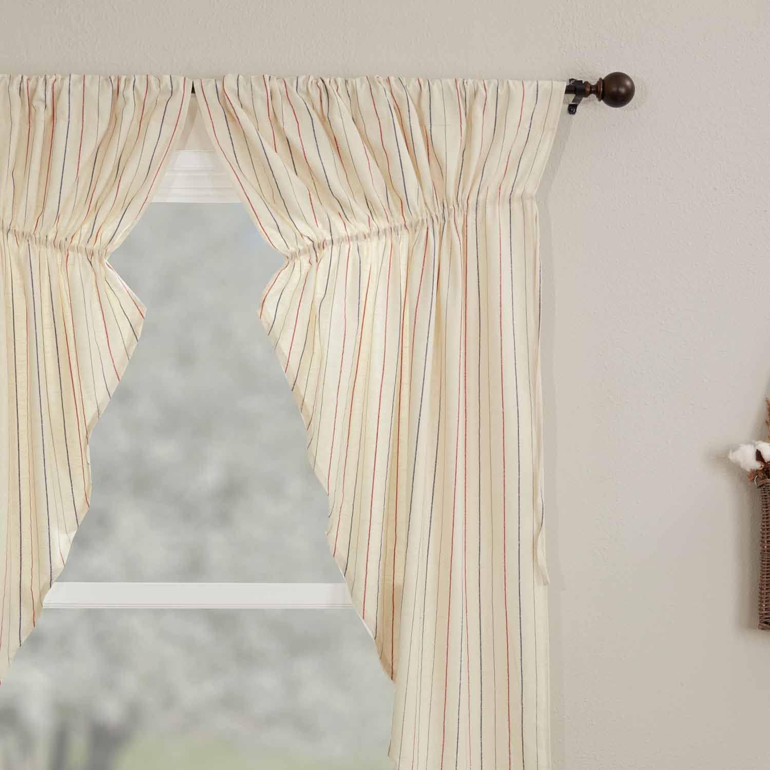 Piper Classics Betsy Stripe Prairie Curtains Set of 2