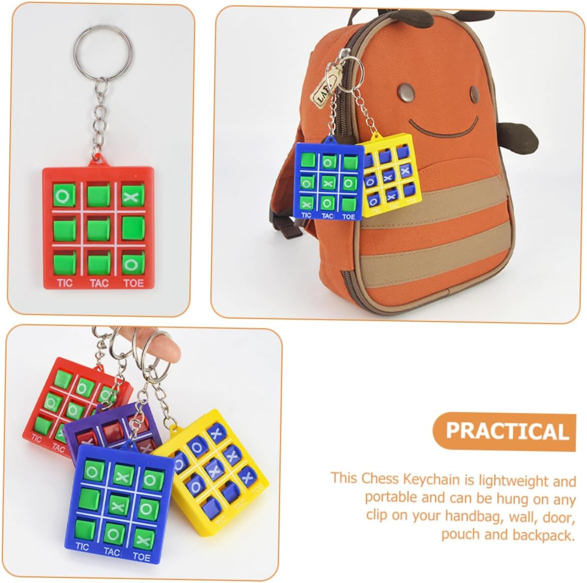 IMIKEYA 4pcs Chess Keychains Fun Fidget Toys