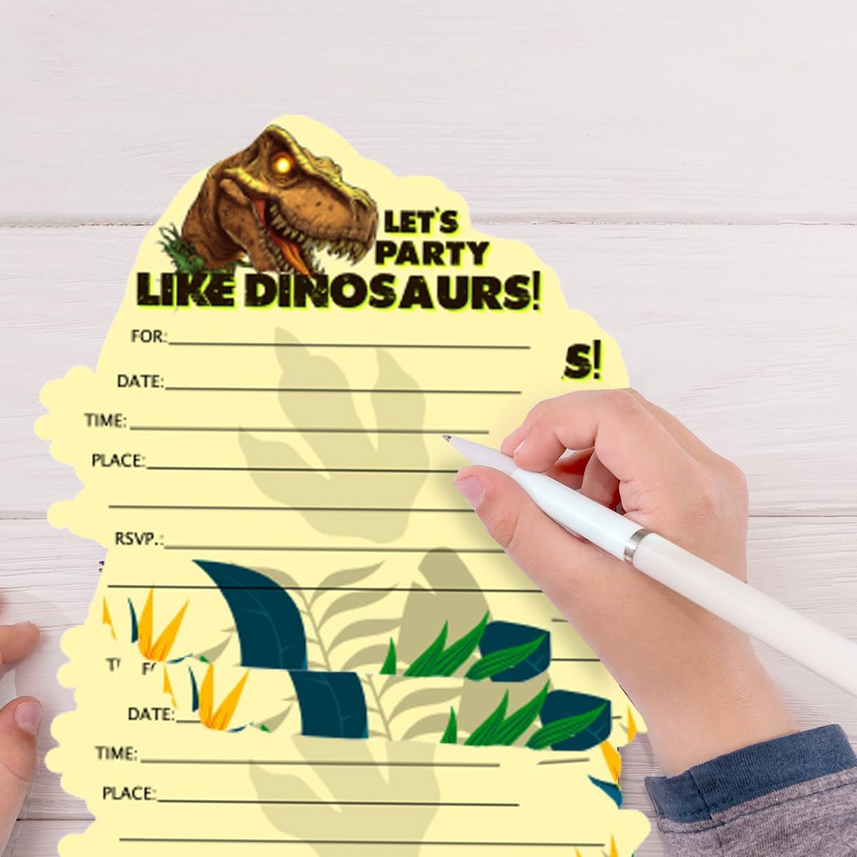 T-Rex Birthday Party Invitations Set for Kids 30 Cards and Envelopes