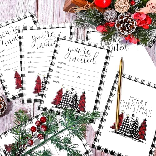 Whaline 25Pcs Christmas Party Invitations with Envelopes
