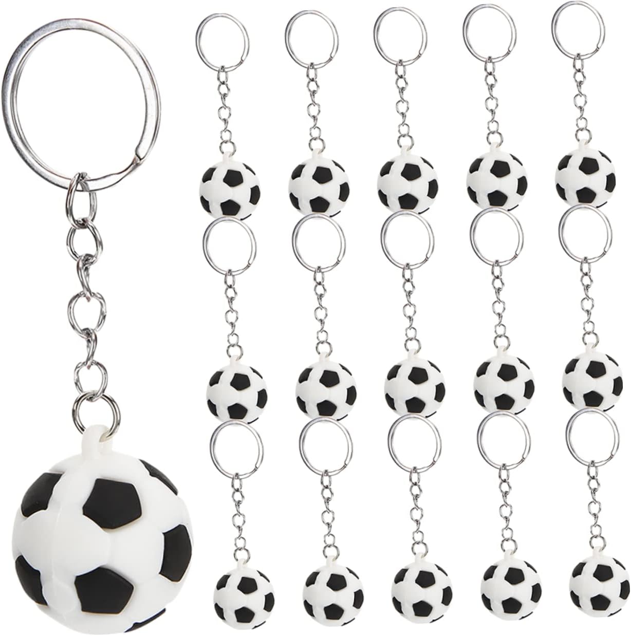 16Pcs Soccer Ball Keychains for Backpacks and Party Favors