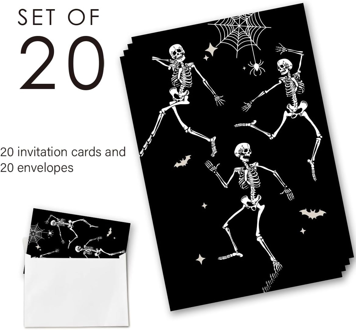 Halloween Party Invitations Set of 20 with Envelopes