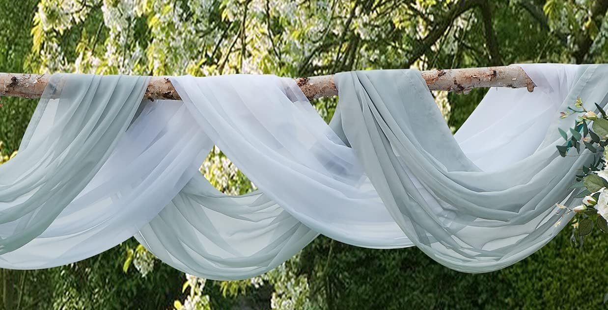 LinenZone Silver Window Scarf Valance 288 Inch