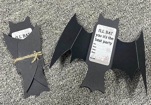 Superhero Party Favor Invitations 20PCS 3D Black Bats Cards