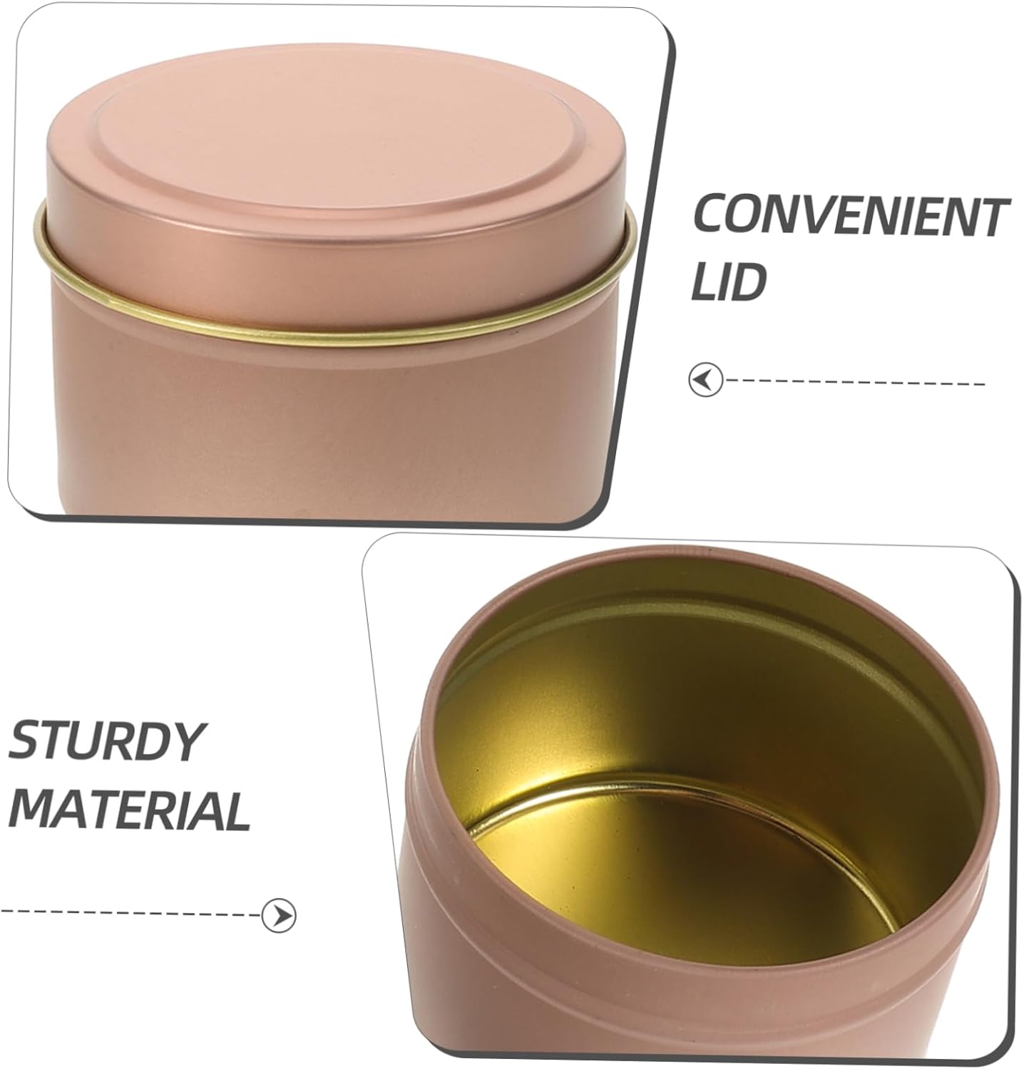 Cabilock 12Pcs 4oz Metal Candle Tins with Lids Empty DIY Containers