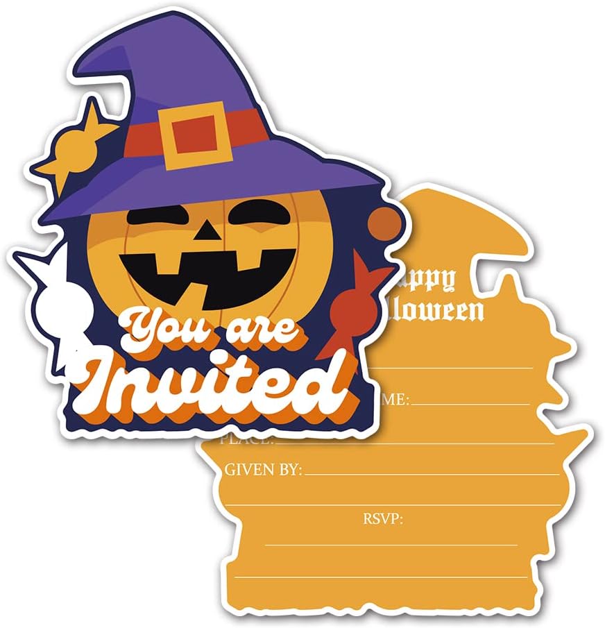 Deluxe Halloween Party Invitations 25 Cards with Envelopes