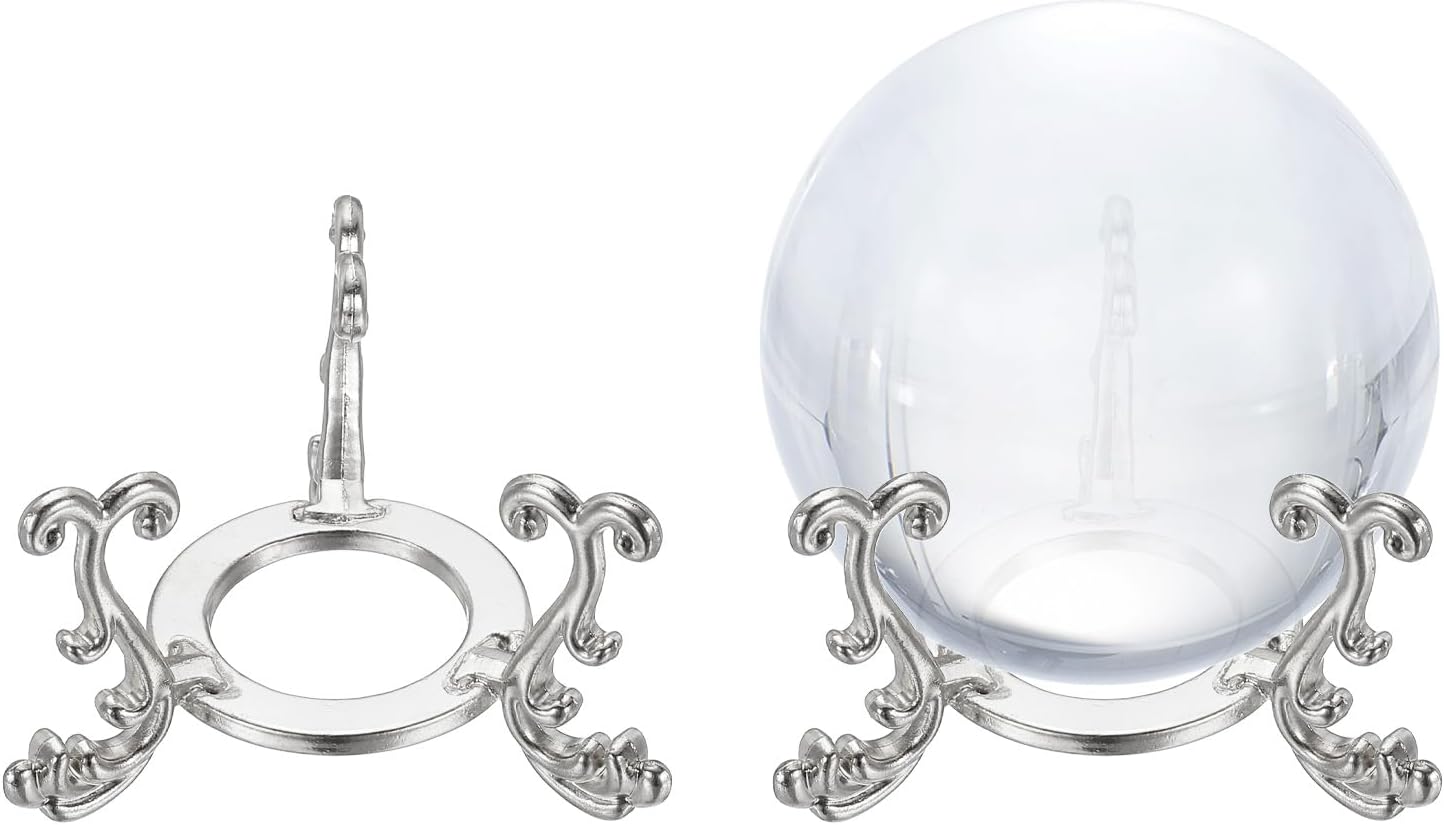 Uxcell 2pcs Metal Crystal Sphere Holder for Home Decor