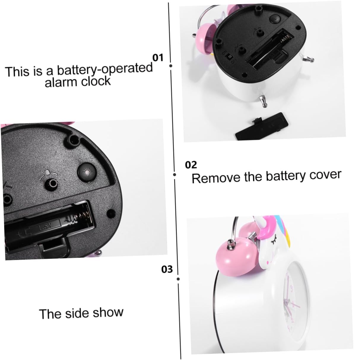 ABOOFAN Cute Unicorn Alarm Clock for Home