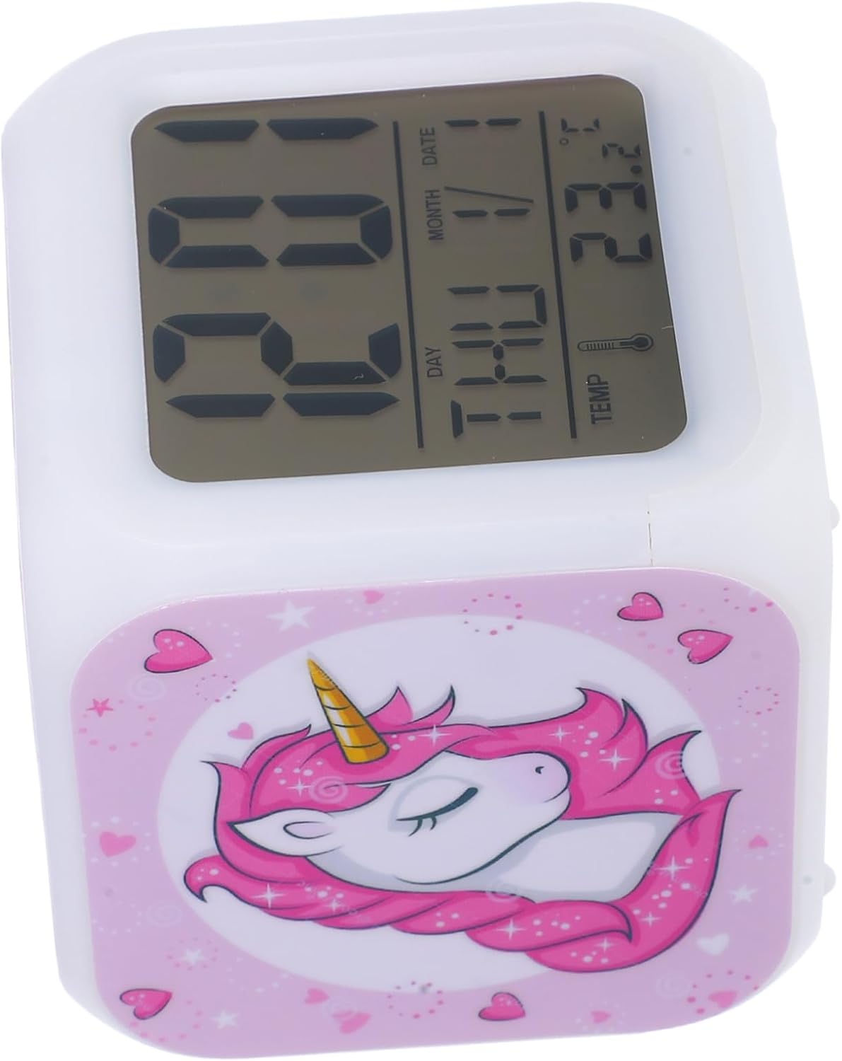 Unicorn LED Alarm Clock Cute Mute Design for Bedroom