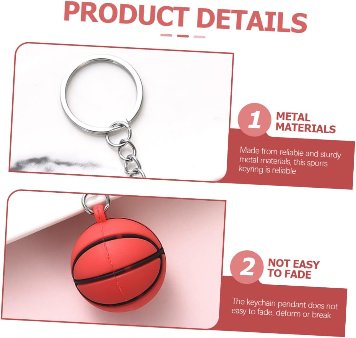 8pcs Sports Keychains Keyrings for Backpacks Luggage and School Bags