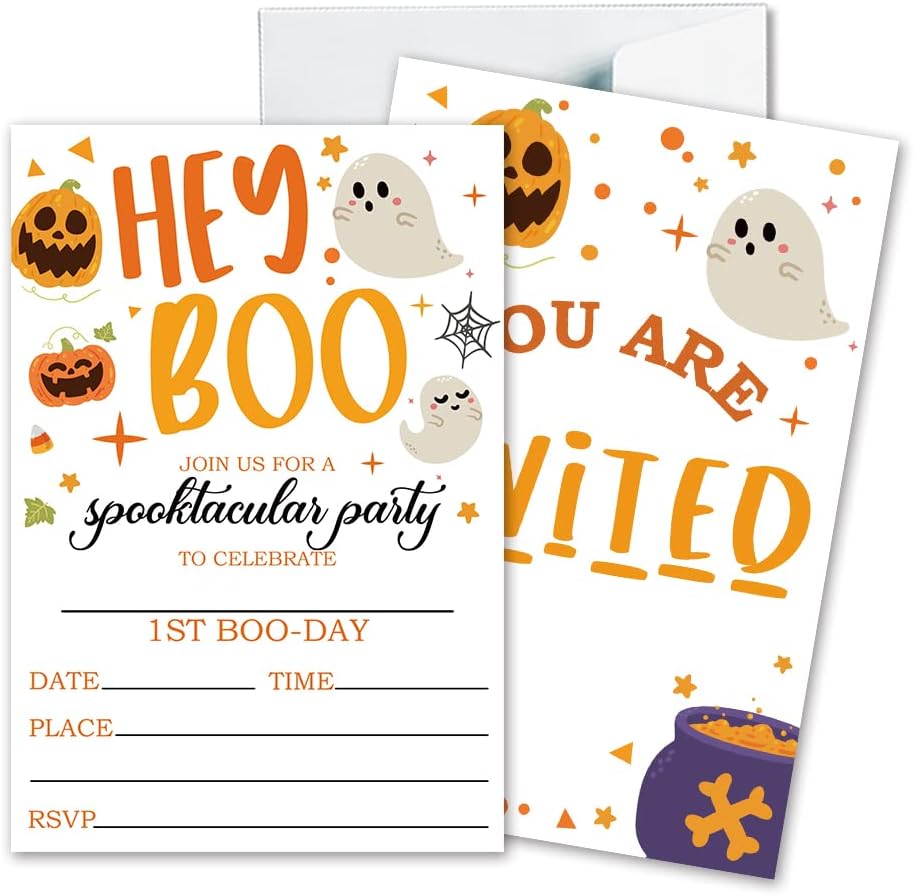 Deluxe Halloween Party Invitations Set with Envelopes 25 Cards 4X6