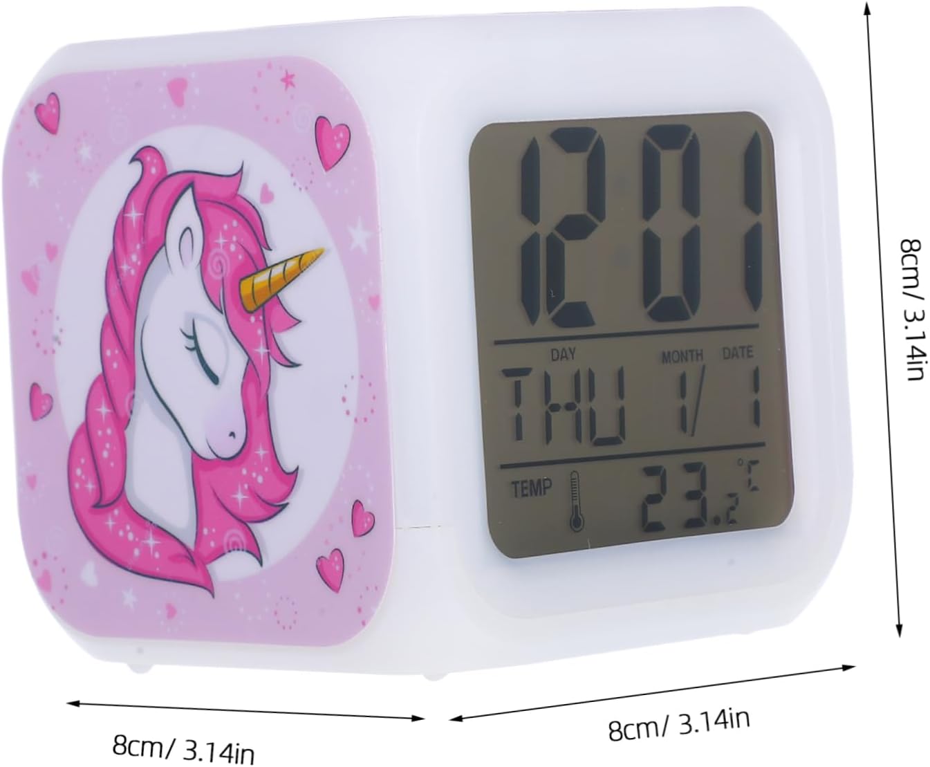 Unicorn LED Alarm Clock Cute Mute Design for Bedroom
