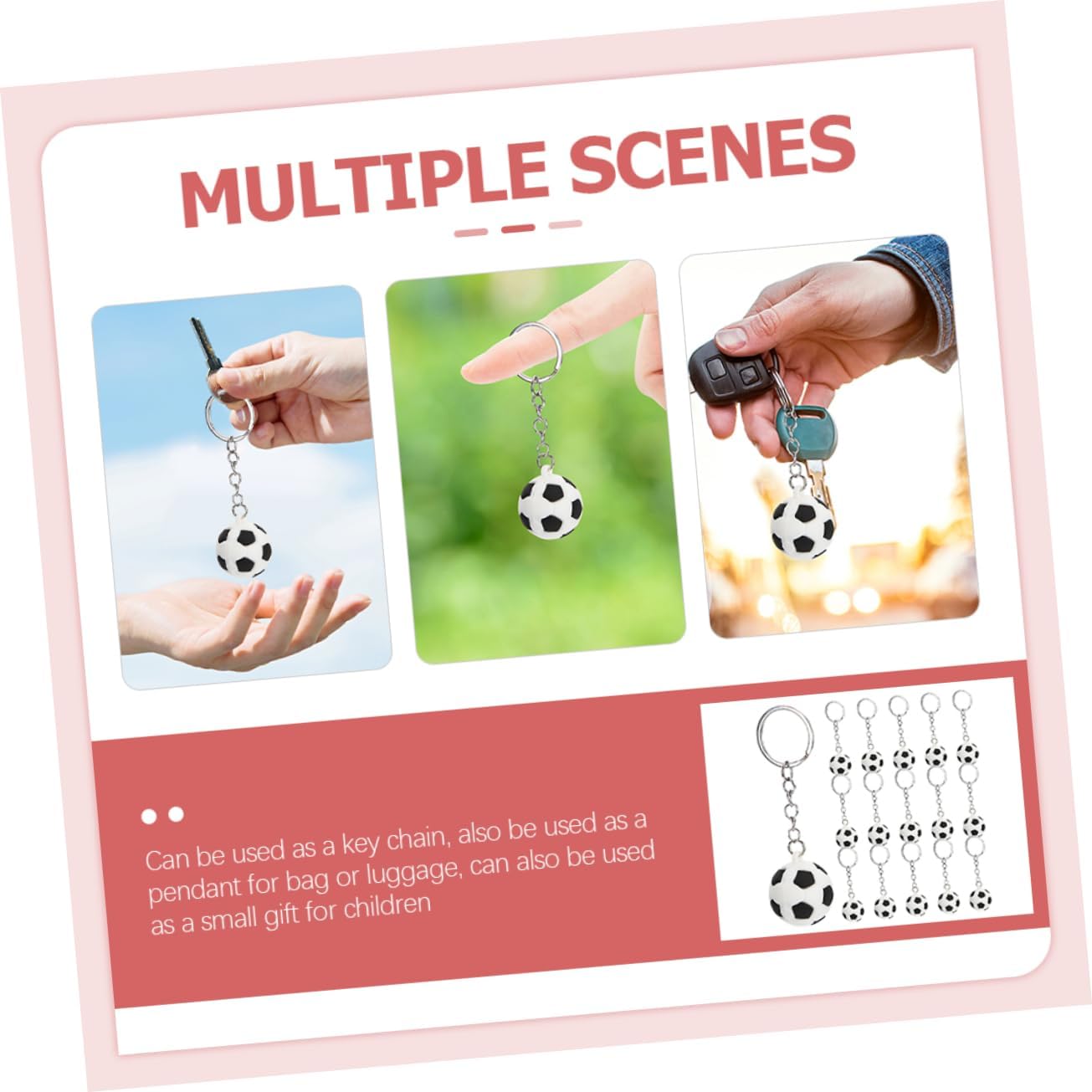 16pcs Creative Soccer Keychains for Backpacks and Sports