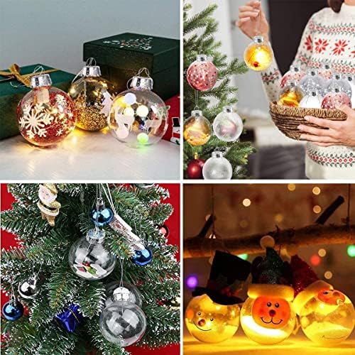 15 Pcs Clear Fillable Christmas Ornaments