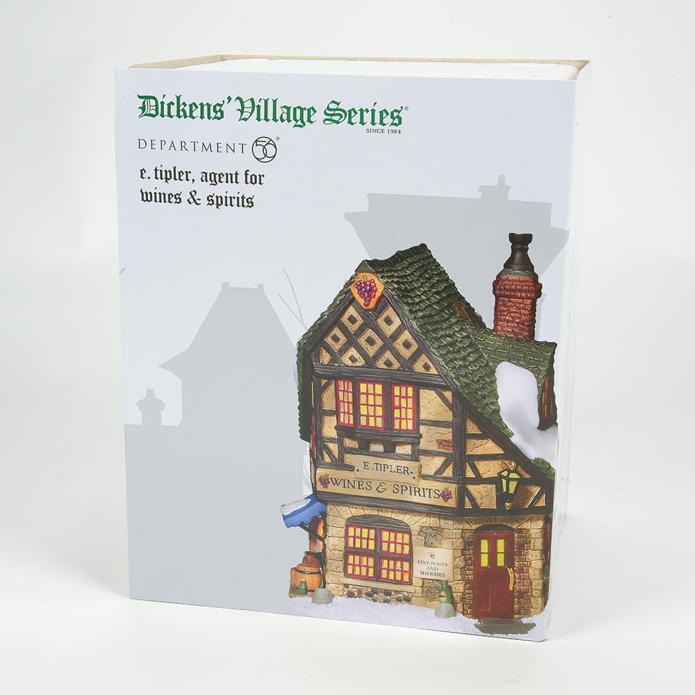 Department 56 Dickens Village Tipler Agent Wine Spirits Building Porcelain