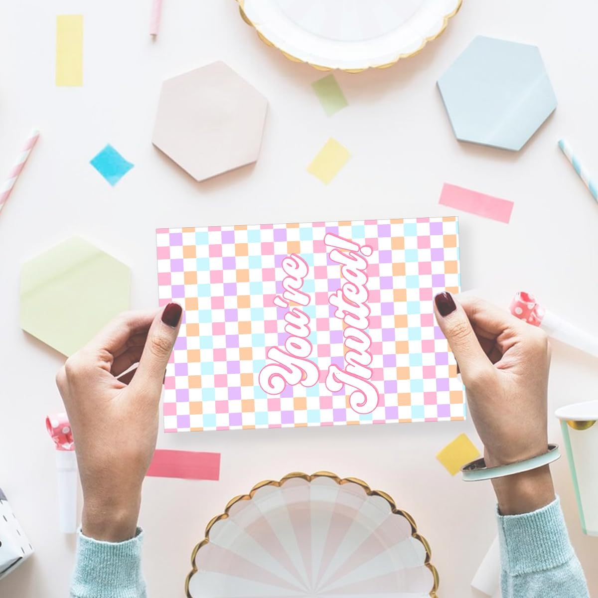 Cute Pink Halloween Birthday Party Invitations with Envelopes