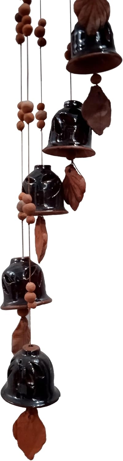 Purpledip Terracotta Wind Chime with 7 Bells