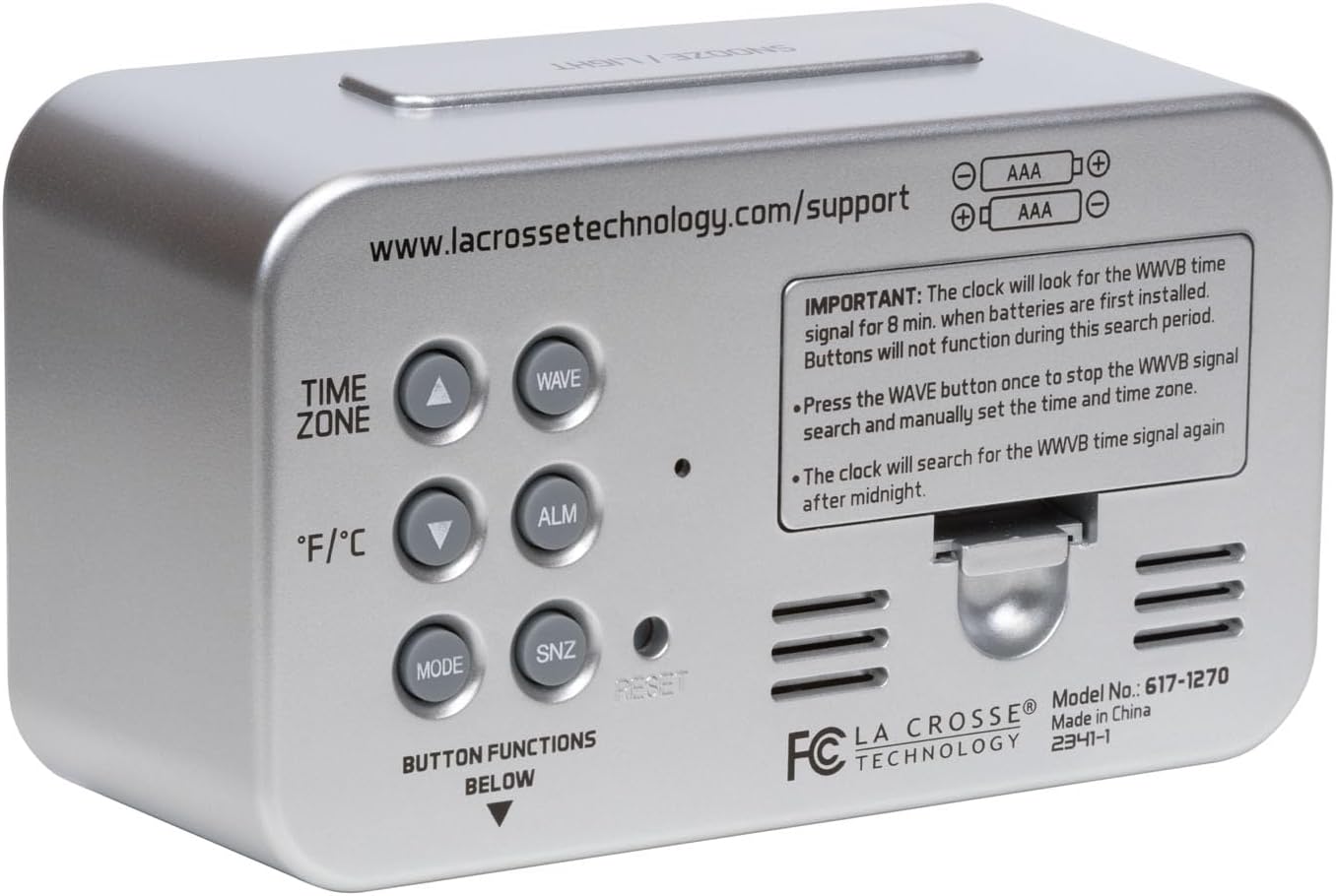 La Crosse Technology Atomic LCD Alarm Clock 617-1270