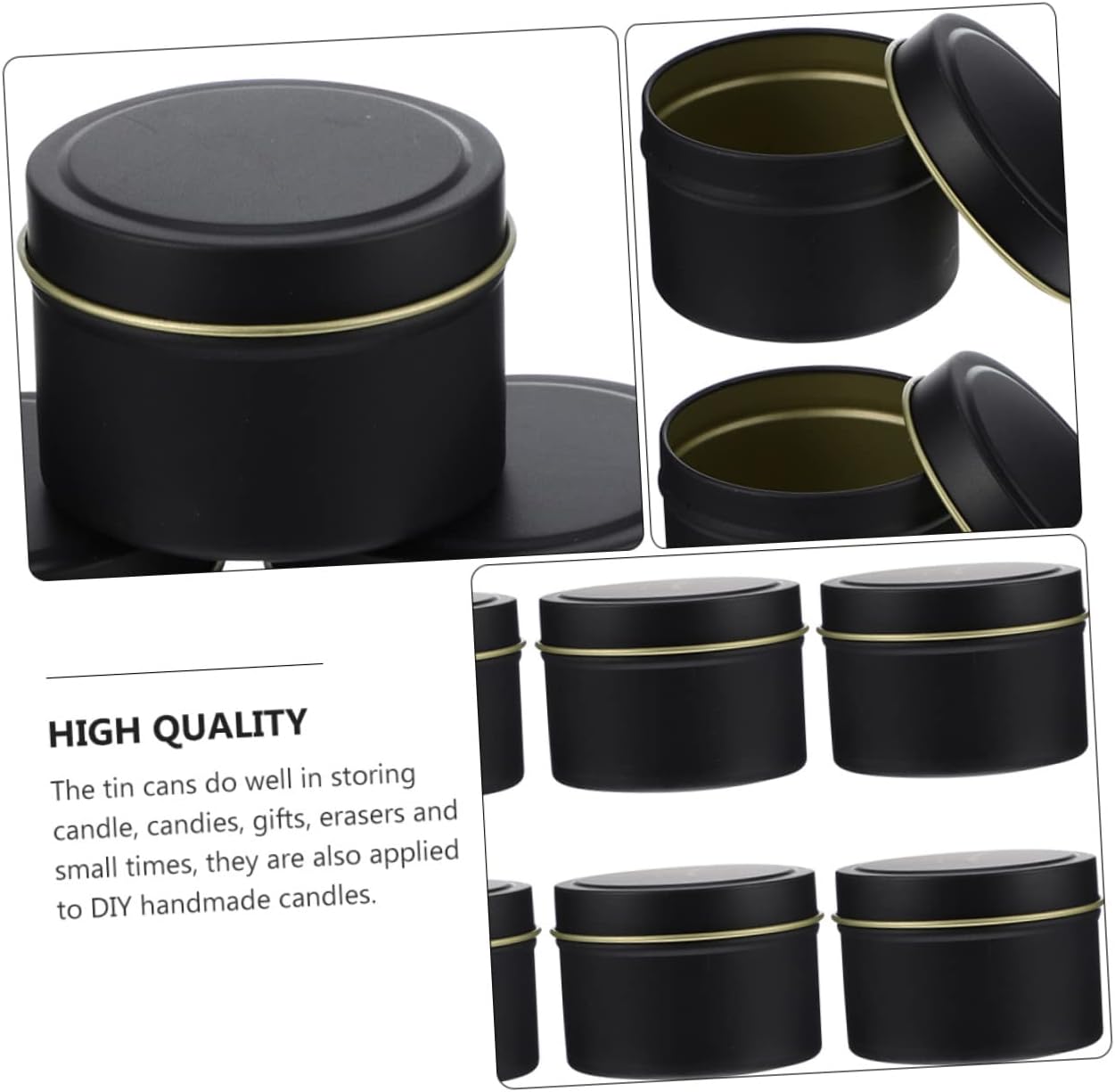 LIFKOME 4oz Iron Candle Tins with Lids for DIY Crafting