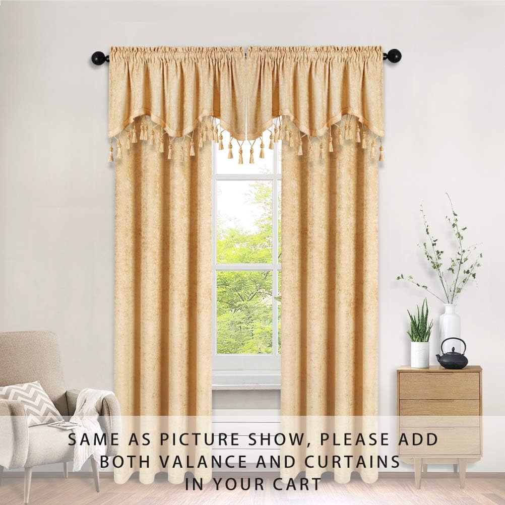 ELKCA Double-Sided Chenille Window Curtains 52 x 84 2 Panels Grommet Top