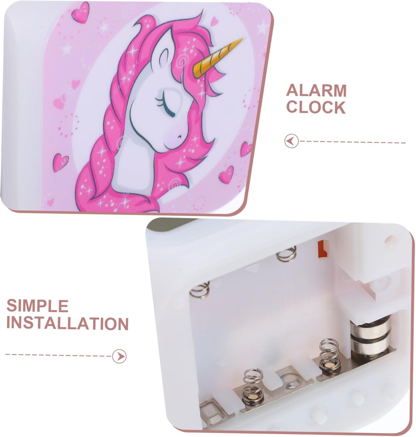 Zerodeko LED Unicorn Alarm Clock with Silent Mute Function