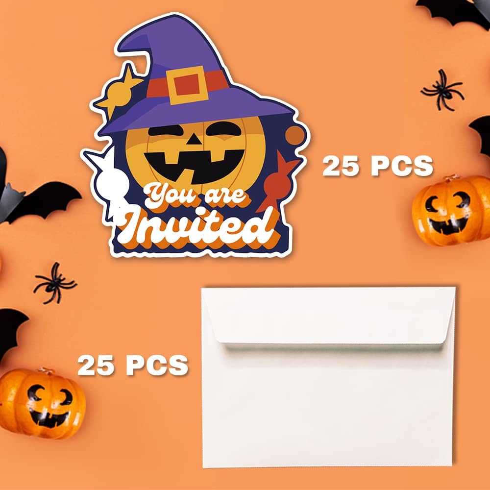 Deluxe Halloween Party Invitations 25 Cards with Envelopes
