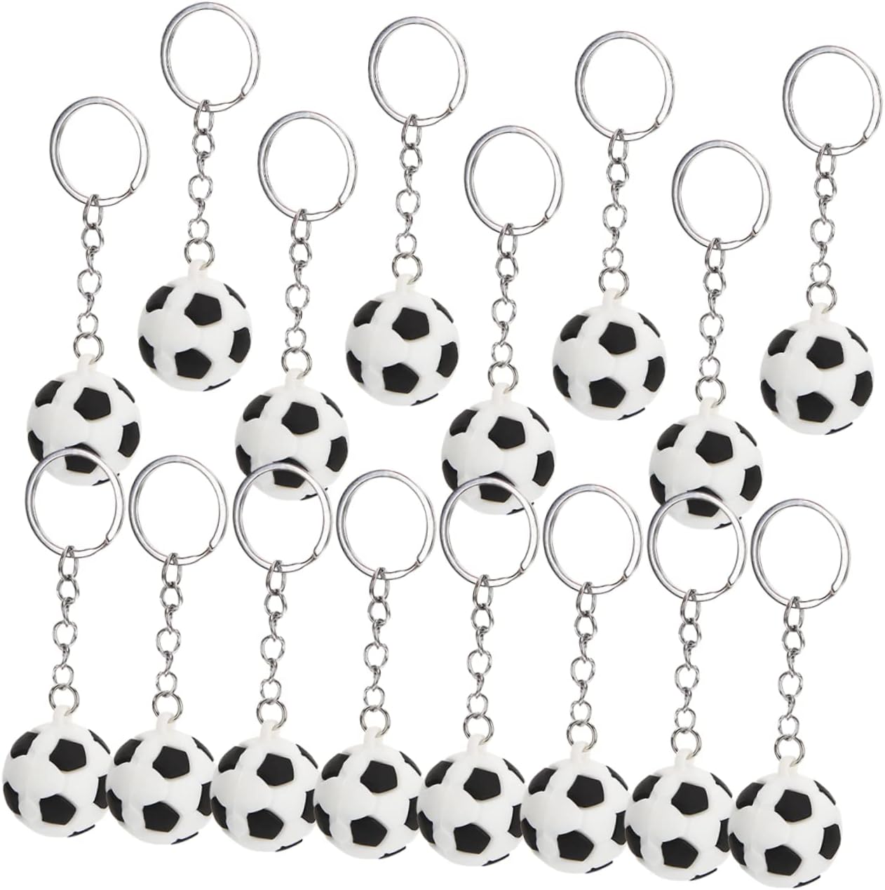 DECHOUS 16pcs Soccer Keyrings Sports Keychains for Boys and Girls