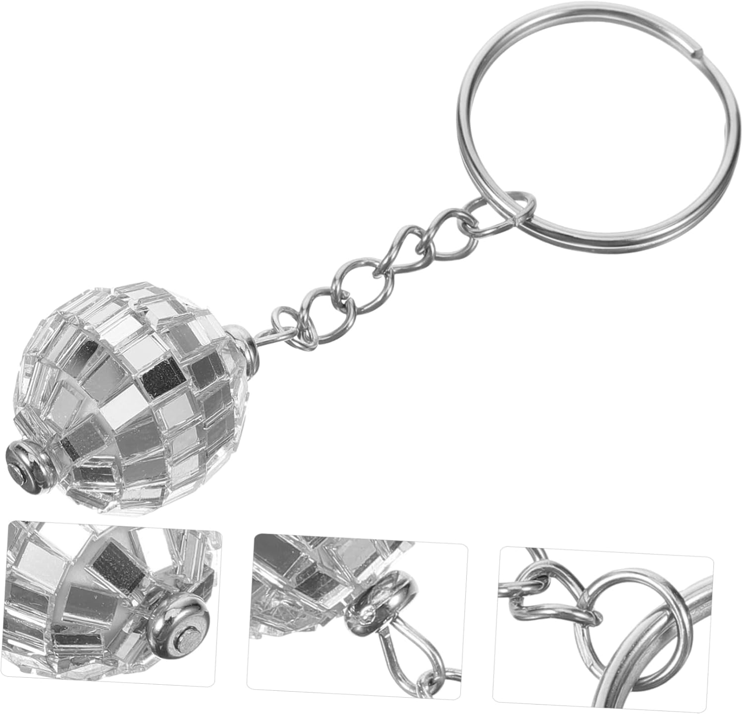 6pcs Retro Disco Keychain Pendant for Stylish Backpack Accessories
