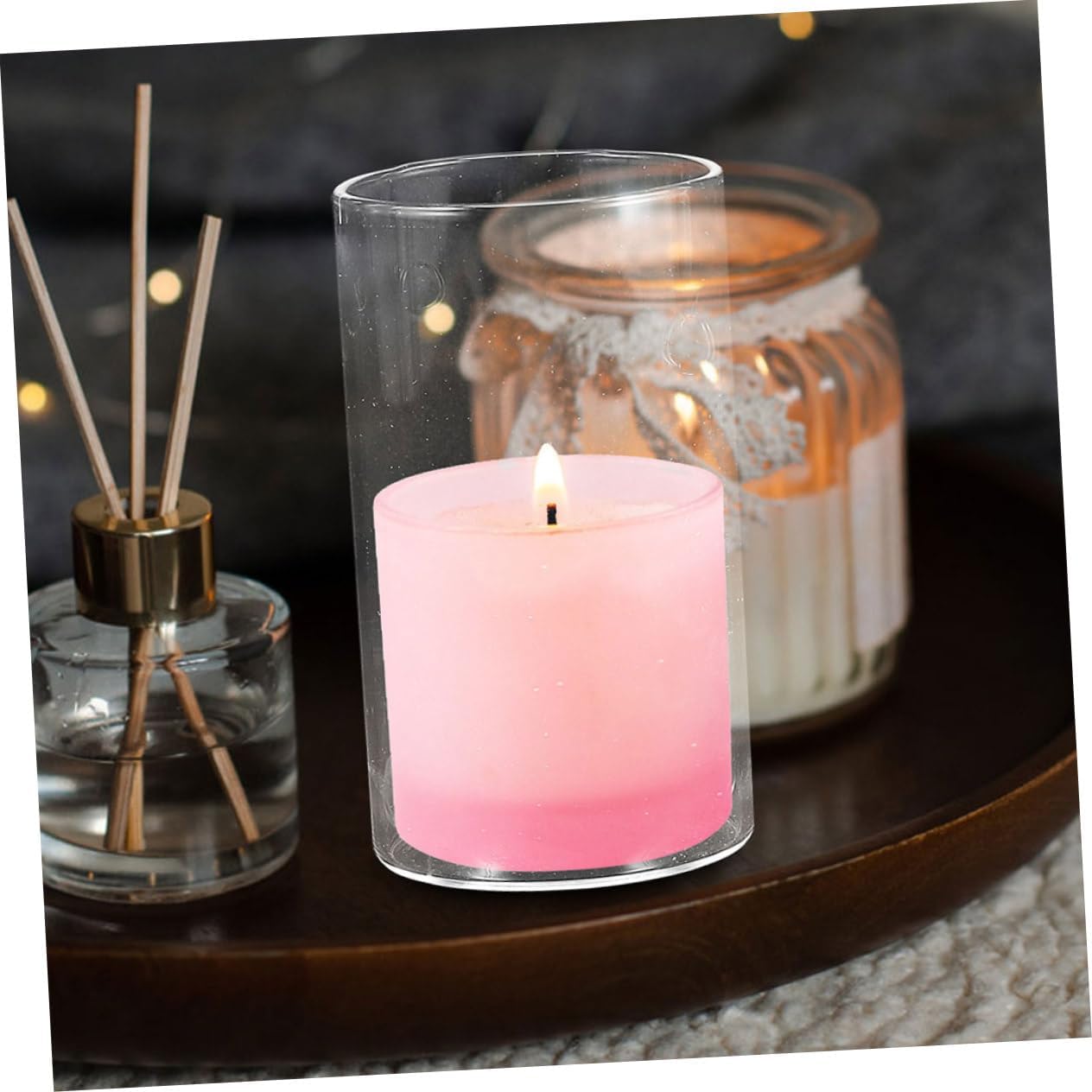Happyyami 3Pcs Cylinder Candle Covers for Home Wedding Decor