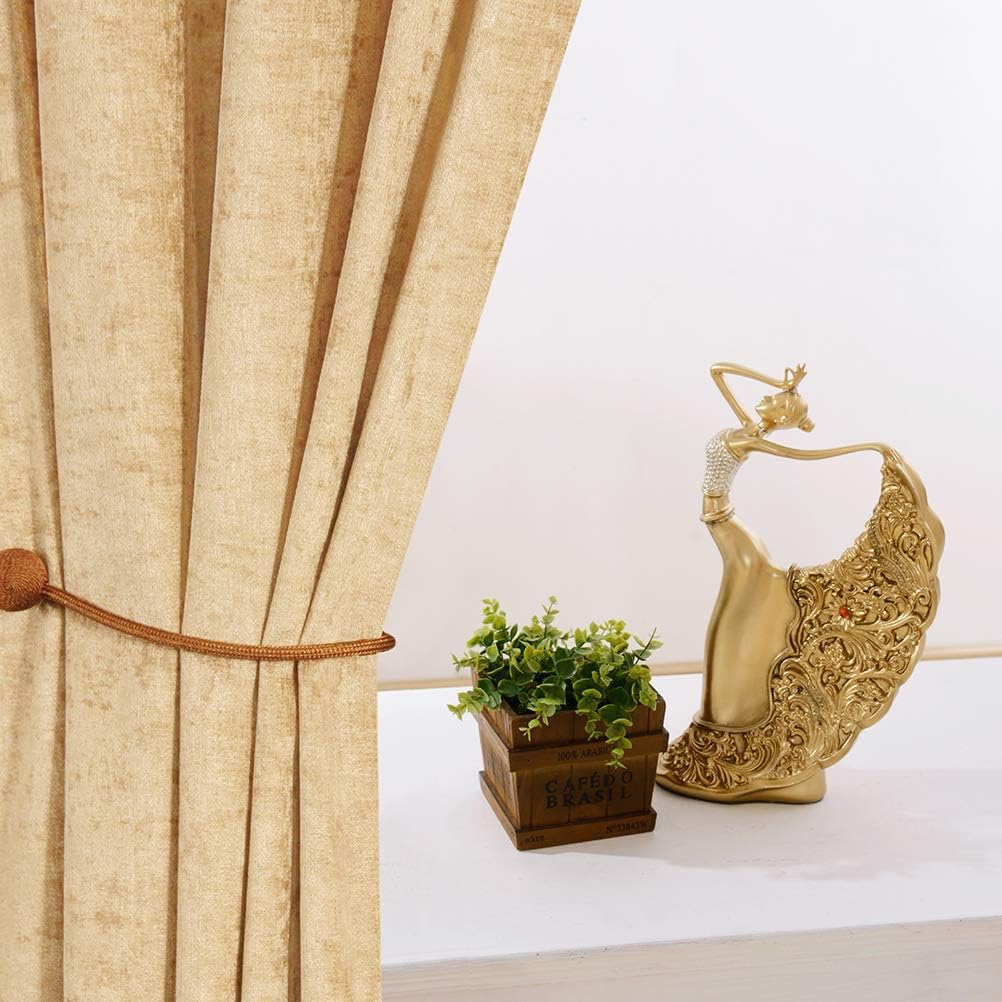 ELKCA Double-Sided Chenille Window Curtains 52 x 84 2 Panels Grommet Top