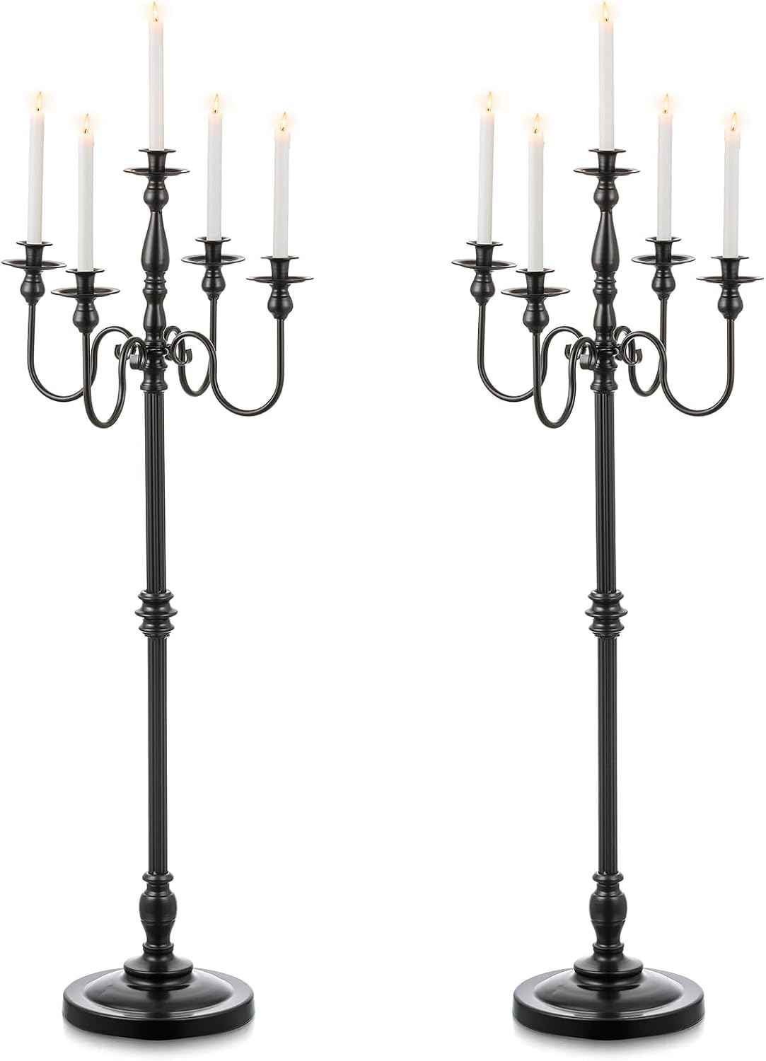 Candeldo 48 Inches Black Candelabra Set of 2
