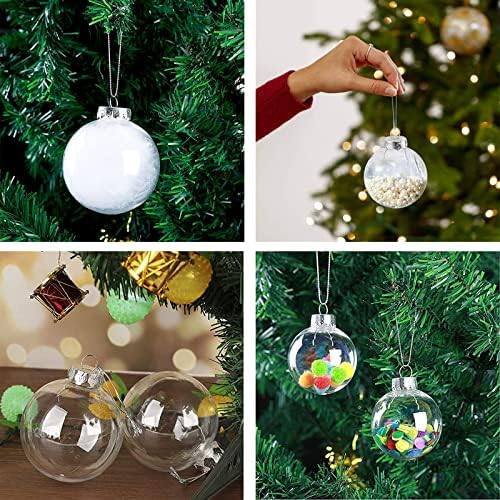 15 Pcs Clear Fillable Christmas Ornaments