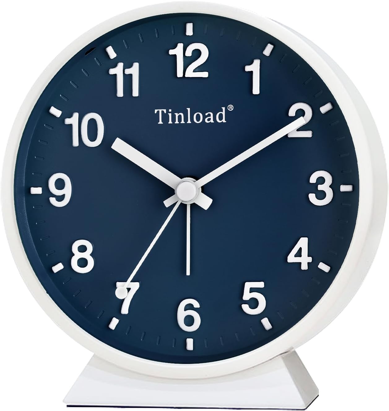 Tinload Analog Alarm Clock with Silent Seconds and Manual Light