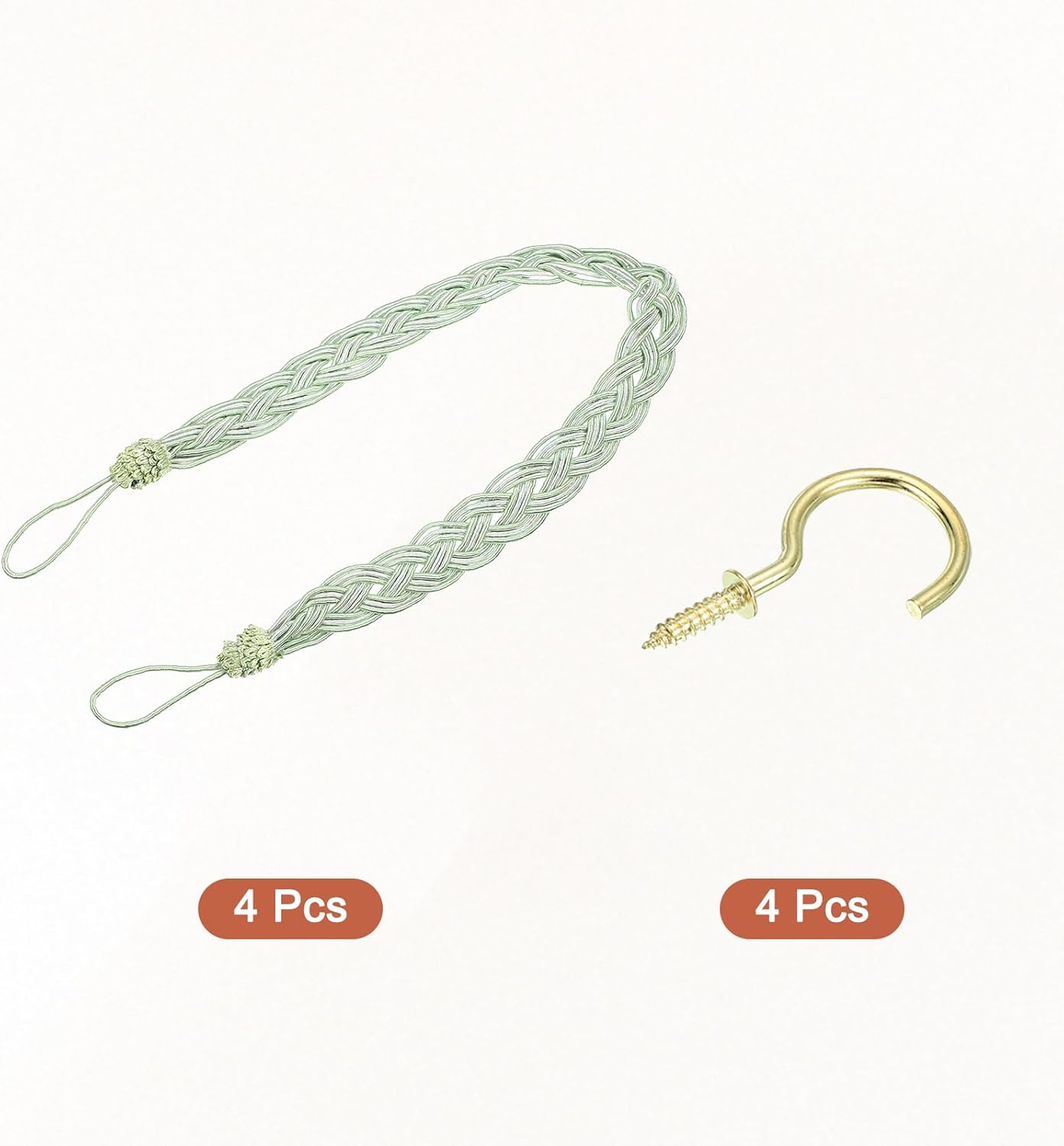 Uxcell 4Pcs Curtain Tiebacks Green 58cm