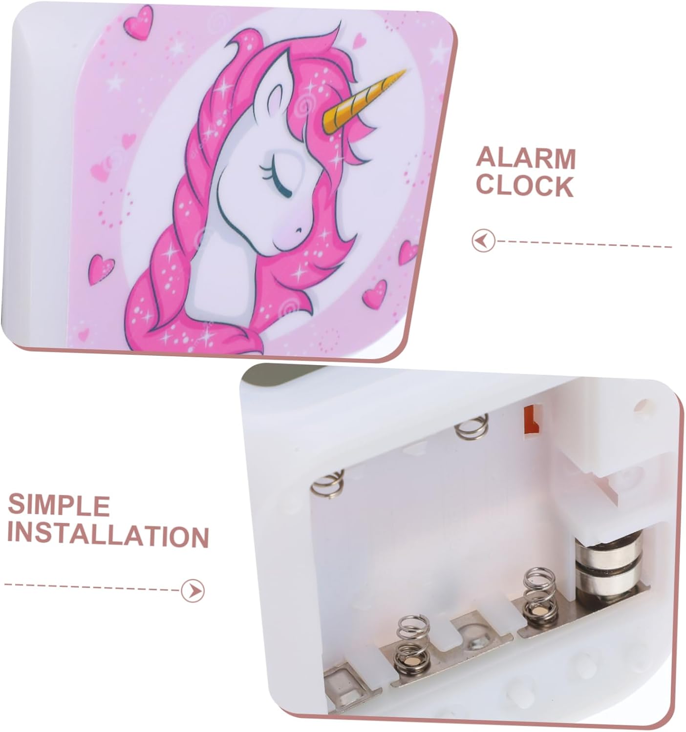 Unicorn LED Alarm Clock Cute Mute Design for Bedroom