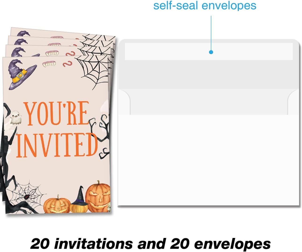 Spooky Halloween Invitations with Envelopes Set of 20