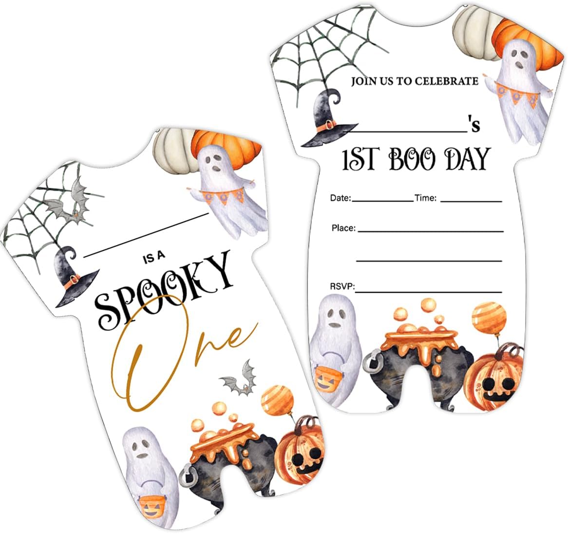 Halloween 1st Birthday Invitations Set of 20 with Envelopes