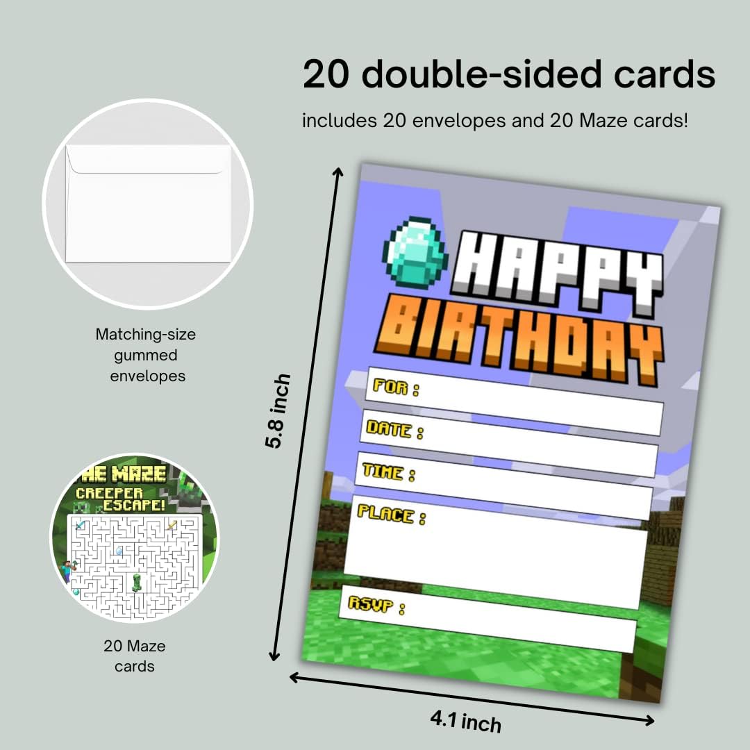 Hat Acrobat Boys Birthday Invitations with Envelopes and Game Cards