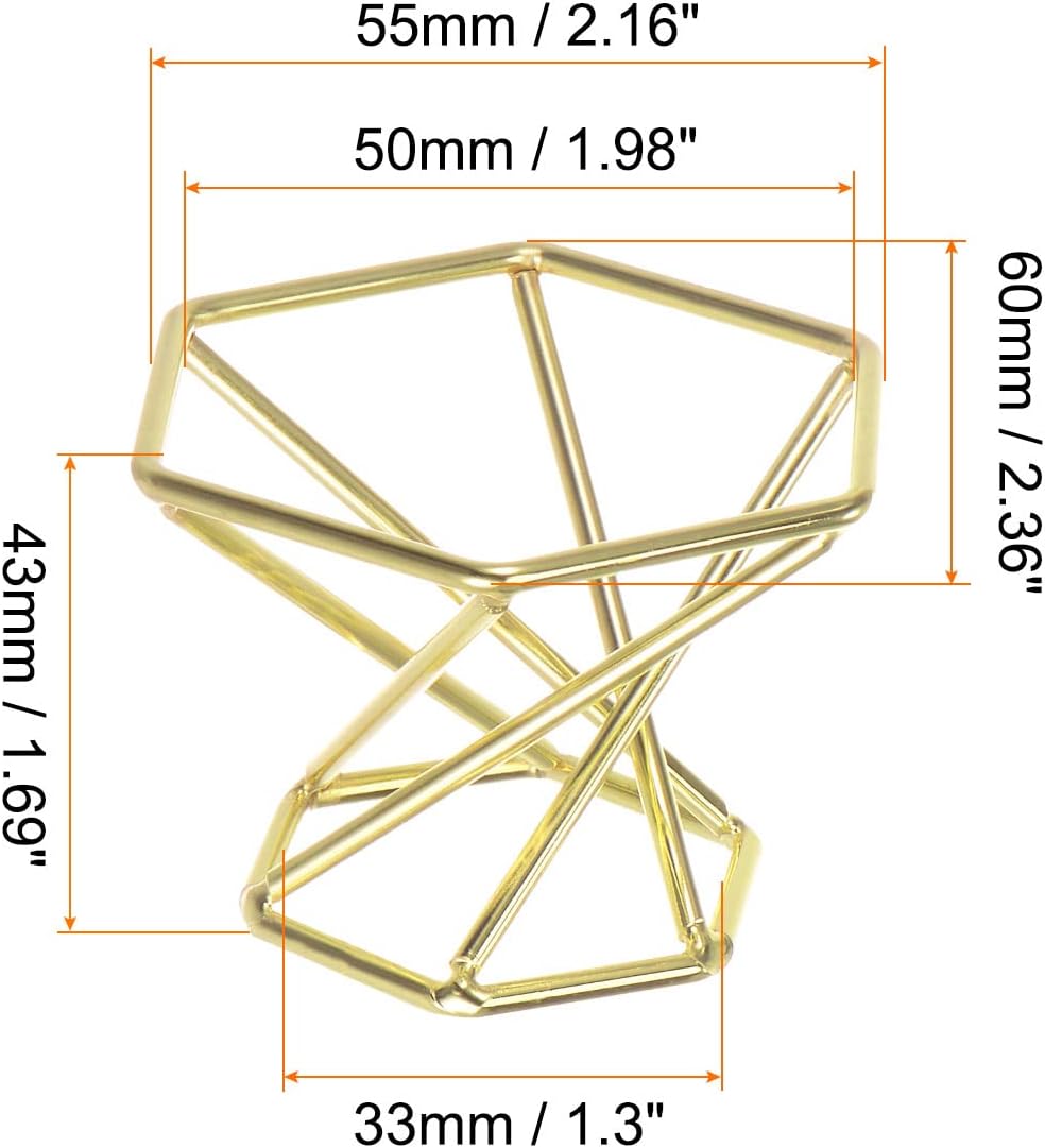 MECCANIXITY Gold Hexagonal Crystal Ball Display Stand 13 Inch