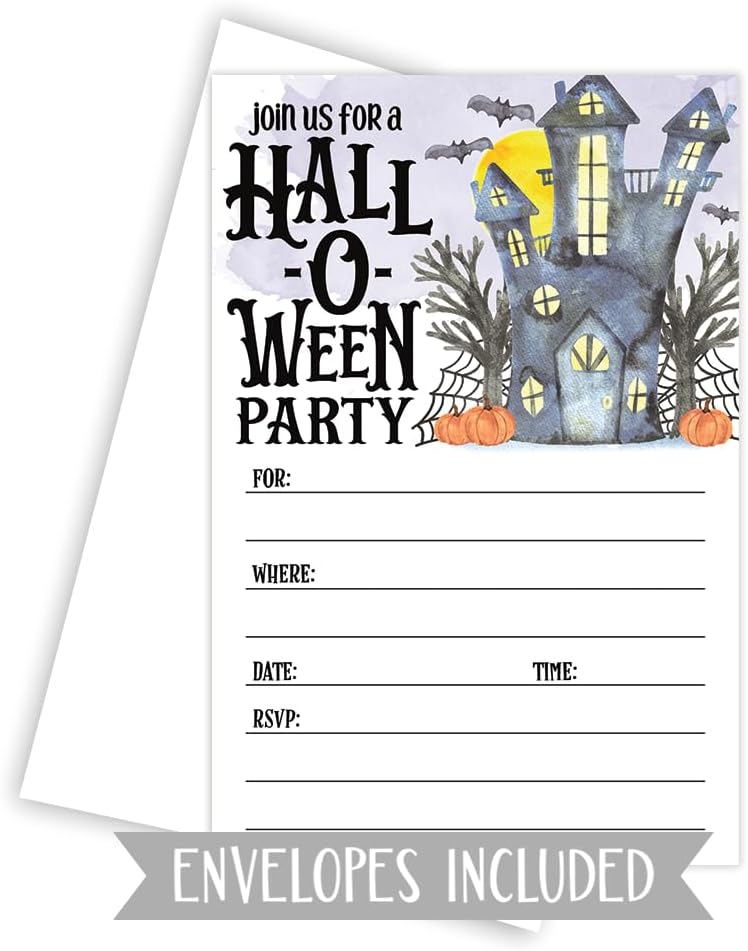 Haunted House Halloween Invitations With Envelopes 20 Count