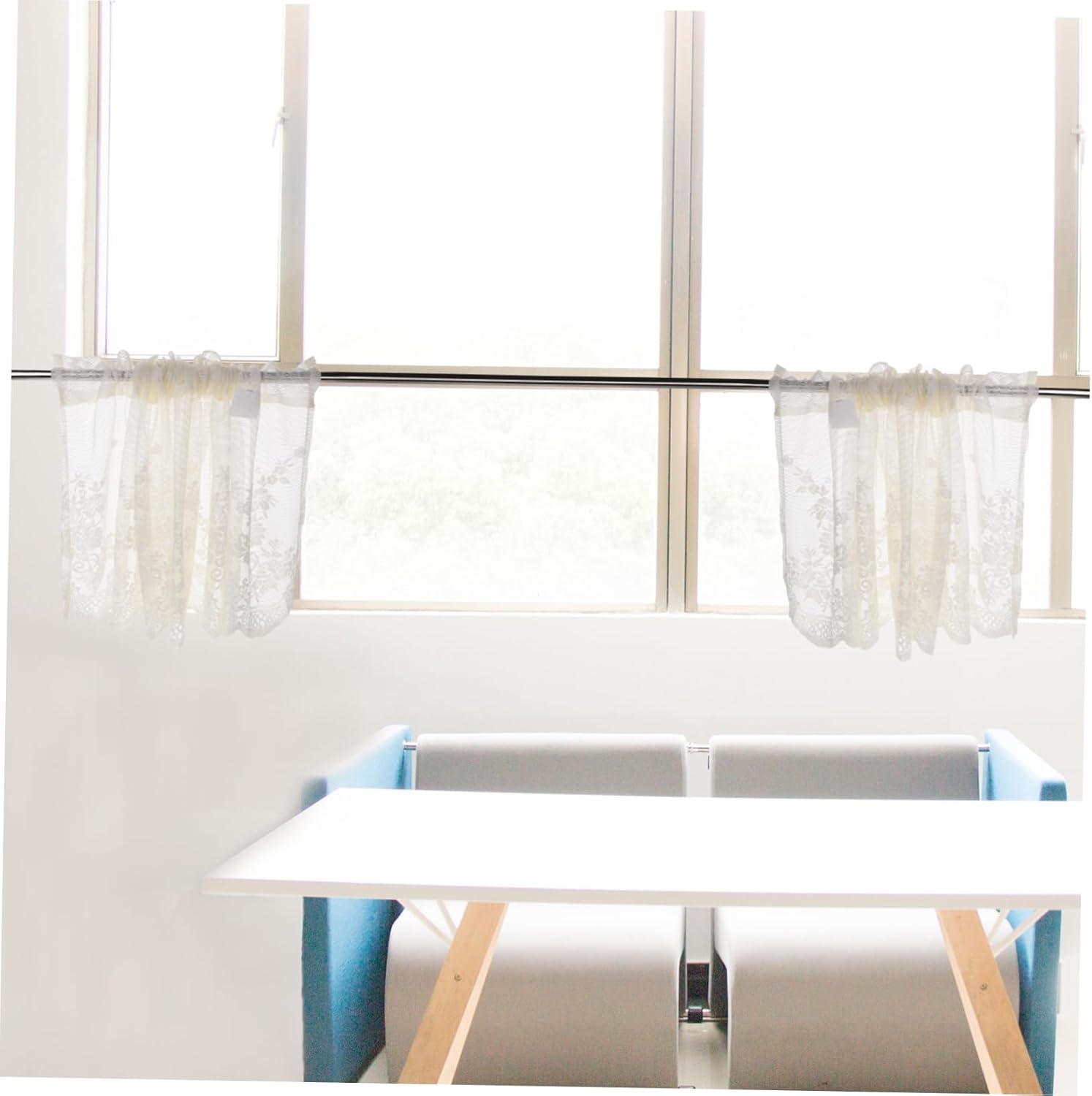Happyyami Short Lace Window Valance Boho Decorative Curtain