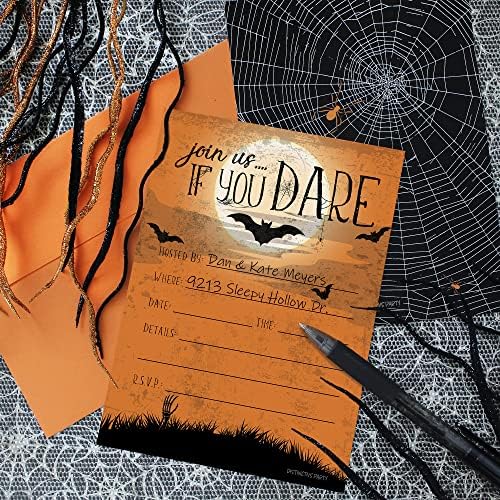 DISTINCTIVS Halloween Party Invitations with Envelopes